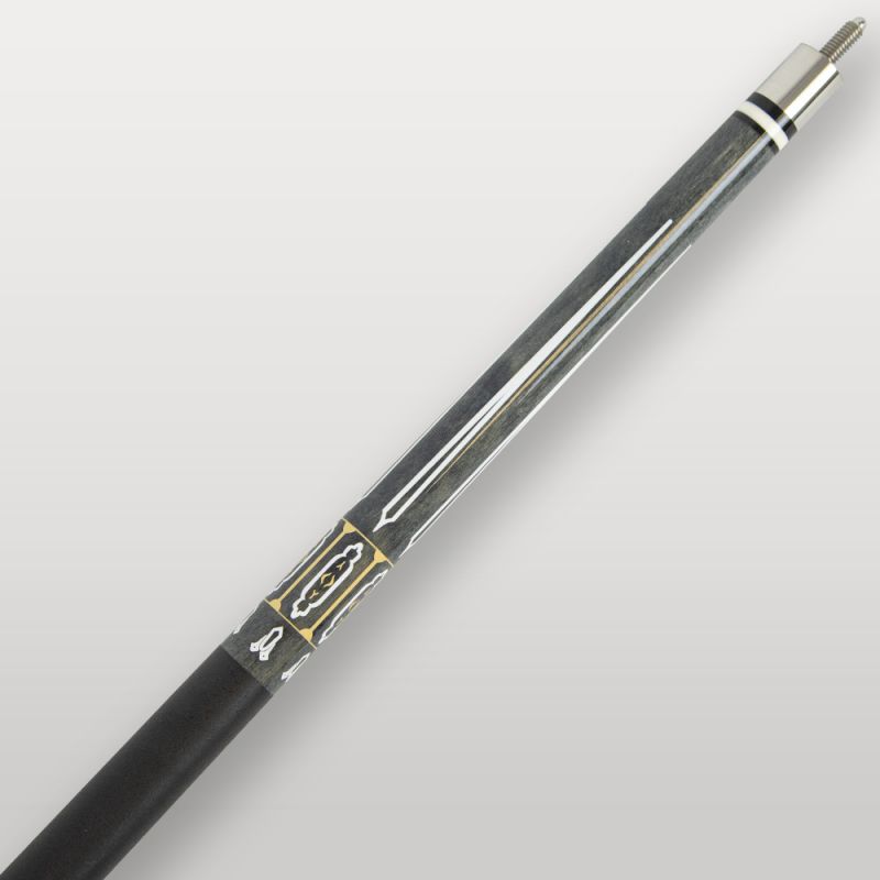 Fût gris et noir avec incrustations dorées – queue de billard Prima