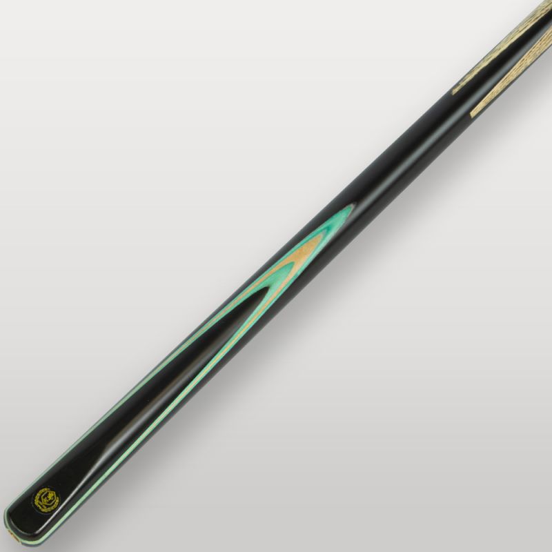 Fut d'une queue de billard en détail de couleur bleu-vert