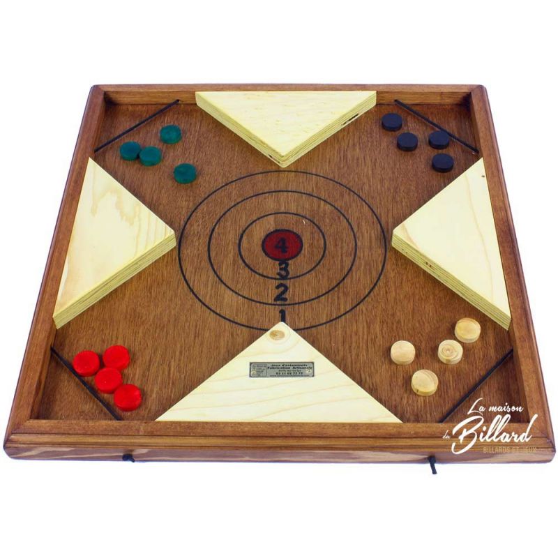 Jeu en bois tir sur cible a elastique 4 joueurs