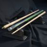 Queue de billard verte pour jeu anglais et Snooker. Avec malette et craie