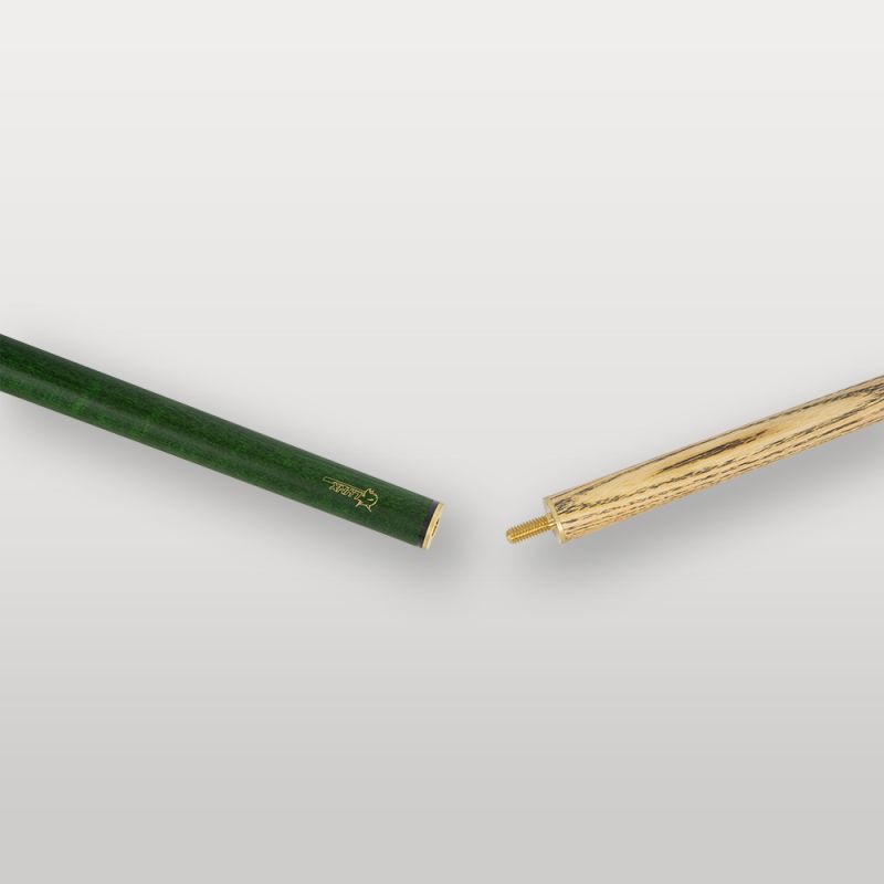 Queue de billard verte pour jeu anglais et Snooker. Avec malette et craie