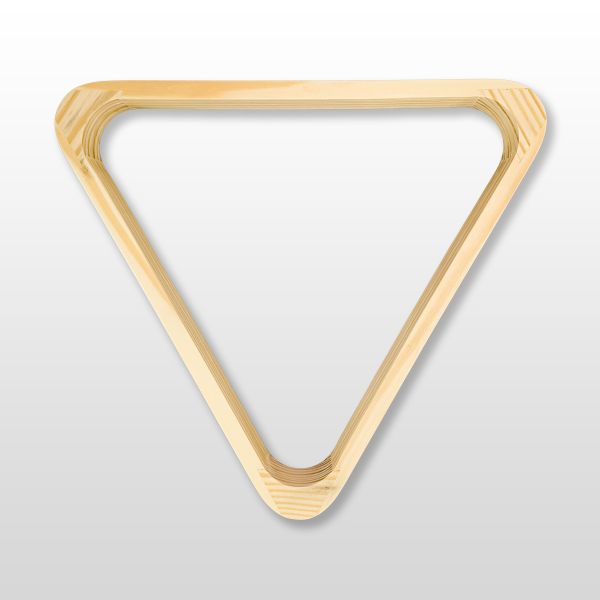 Un triangle en bois pour placer des billes de diamètre 50,8 mm.