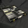 Backgammon en cuir noir