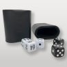 accessoires backgammon en cuir noir