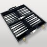 Backgammon en cuir – Jeu élégant en mallette noire et grise