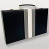 Backgammon en cuir – Jeu élégant en mallette noire et grise