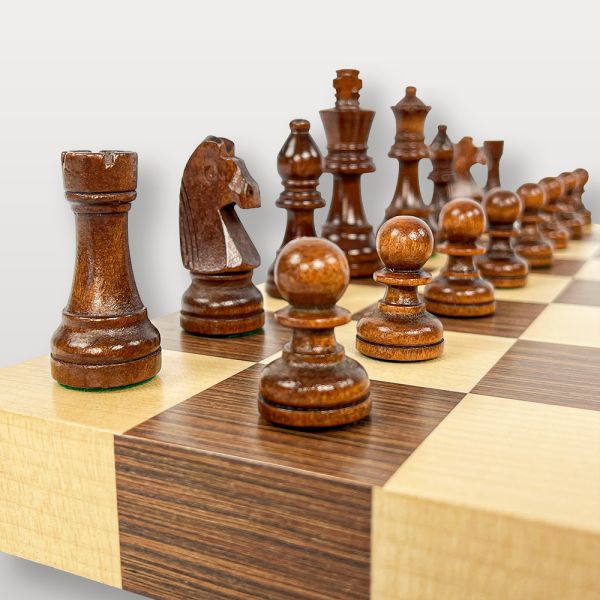 Jeu d’Échecs en Bois Marqueté – L’Élégance au Meilleur Prix-1
