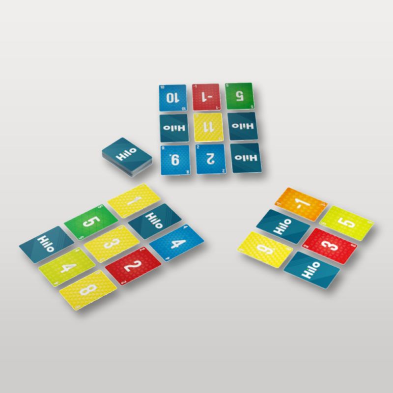 Placement de cartes colorés du jeu Hilo de Gigamic