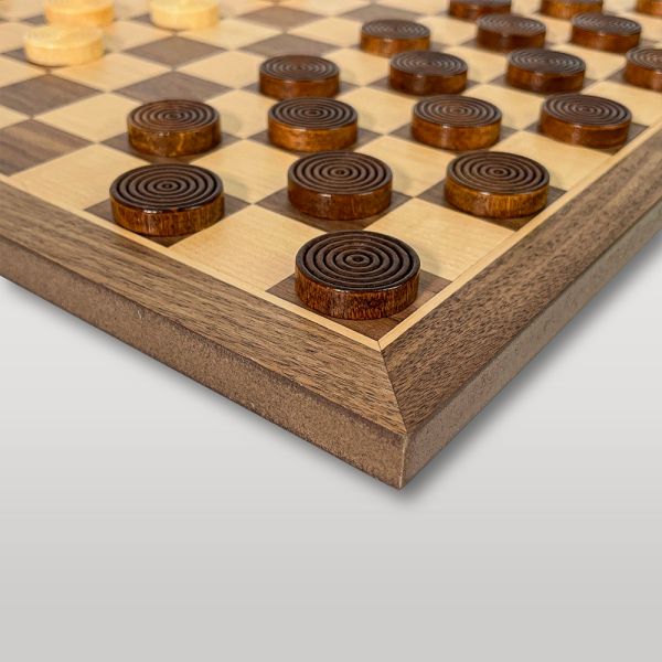 Le beau jeu de dames 40cm (personnalisable) Noyer et érable-2