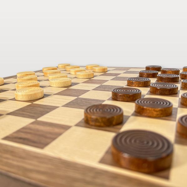 Le beau jeu de dames 40cm (personnalisable) Noyer et érable-4