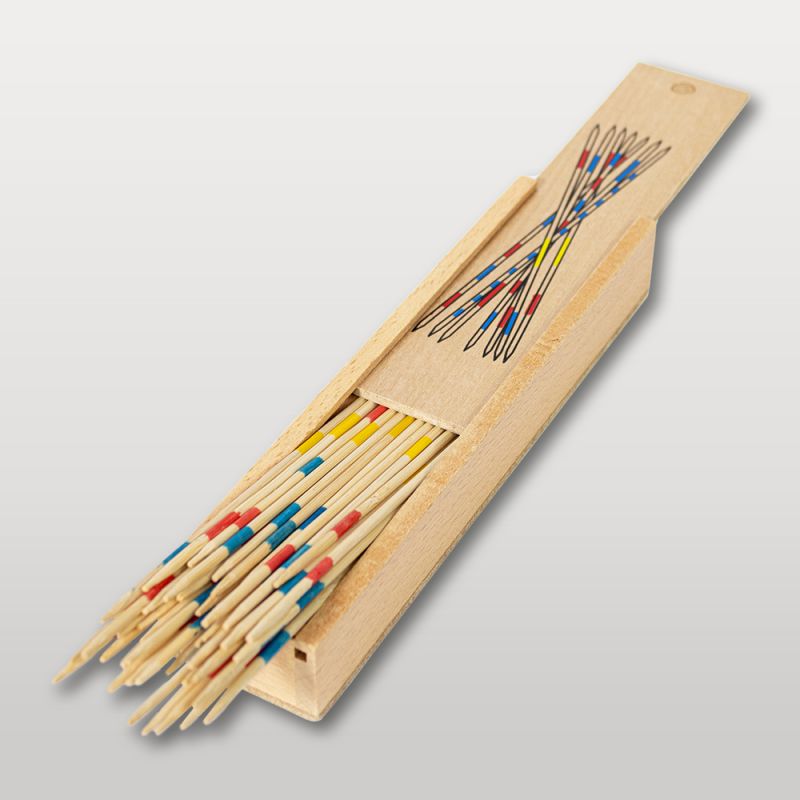 Boîte en bois pour jeu de mikado