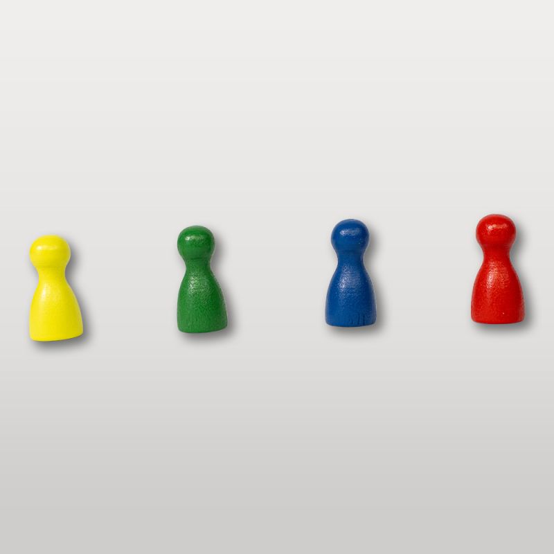 Pions en bois colorés pour jeux de société