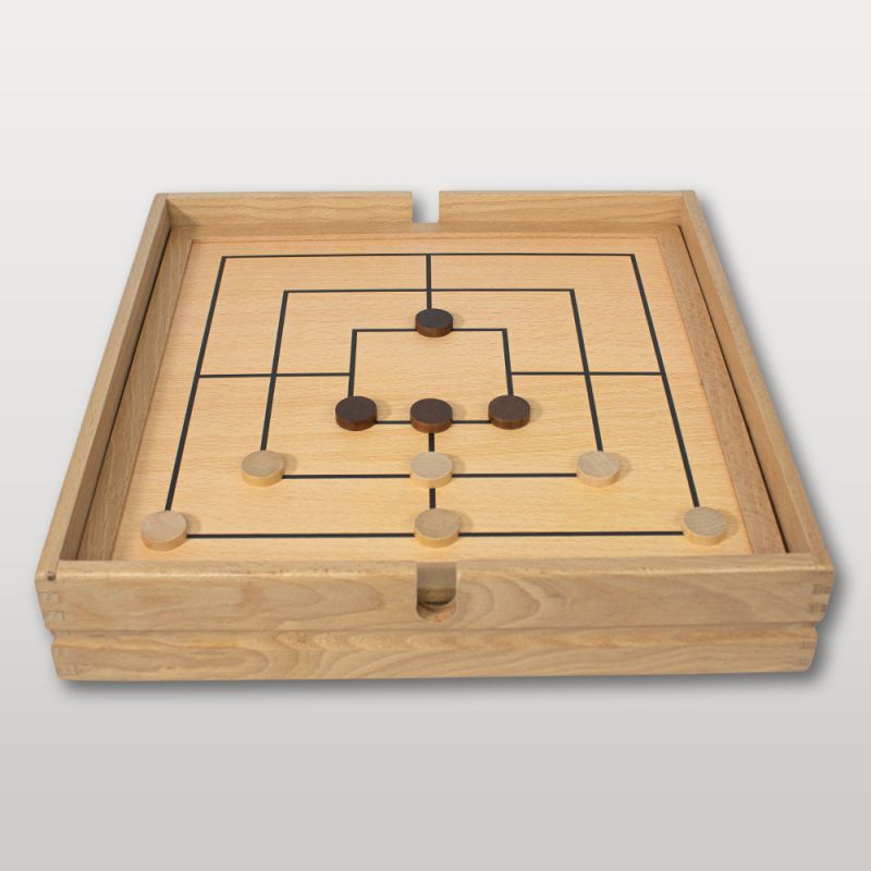 jeu du moulin en bois plateau intégré