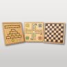 plateaux de jeu en bois du coffret multi jeux