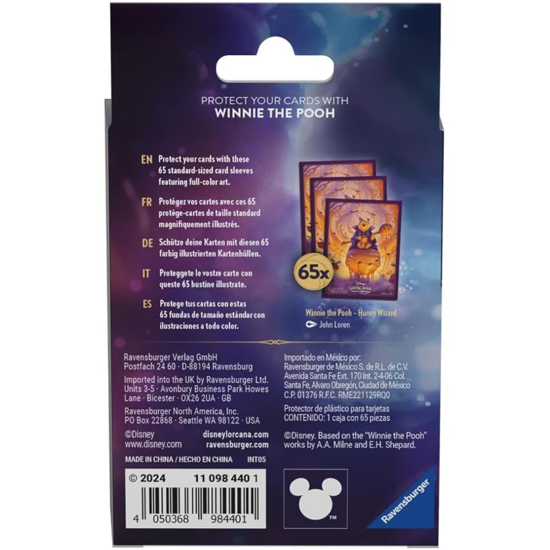 Sleeves Disney Lorcana – Winnie l’Ourson – Protège-cartes Officiels (65 cartes)