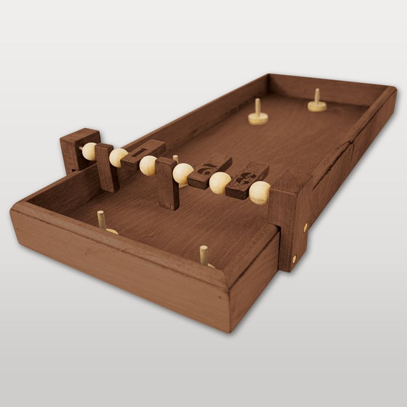 Jeu de comptoir palets à clapets vue d’ensemble