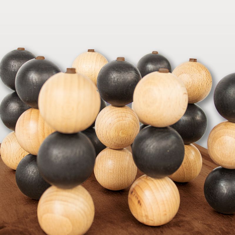 Billes noires et naturelles du morpion 3D