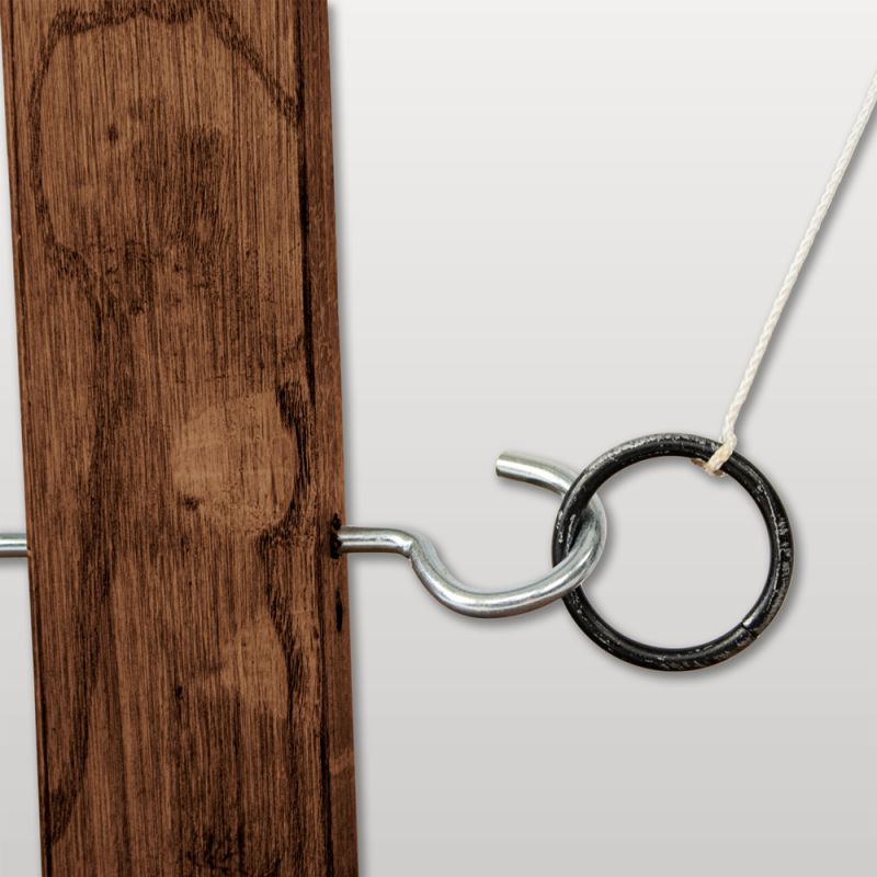 Anneau suspendu sur crochet jeu en bois