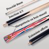 Queue de billard anglais avec drapeau anglais | Snooker et Black-ball