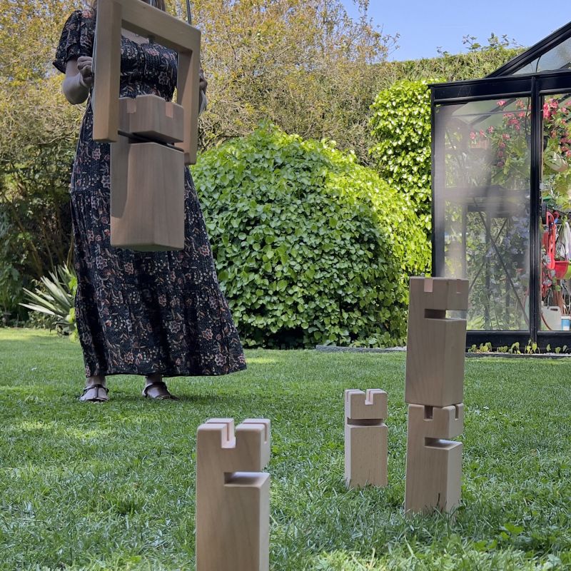 Jeu tour en bois cooperatif