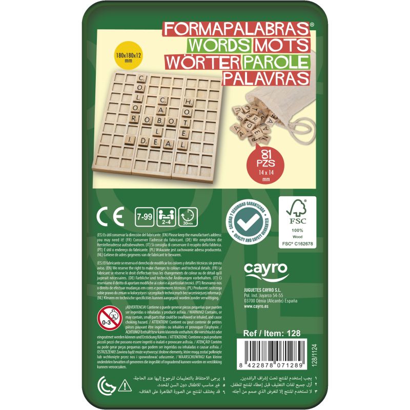 Jeu de lettre boite metal