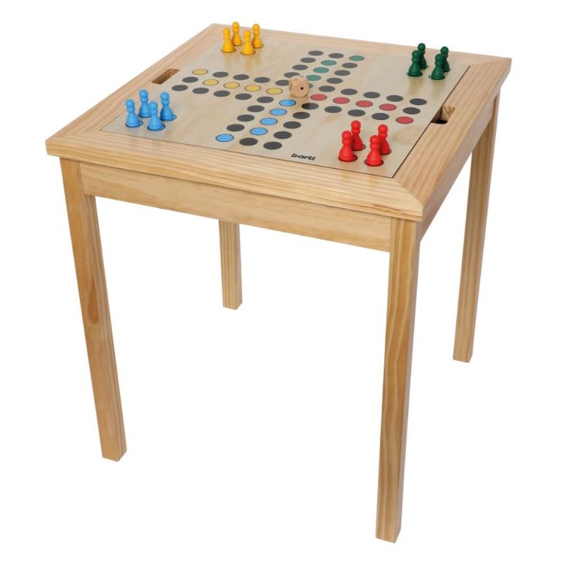 Table de jeux 5 en 1 en bois – Échecs, Dames, Ludo, Backgammon