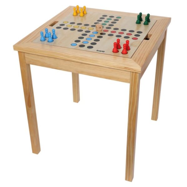 Table de jeux 5 en 1 en bois – Échecs, Dames, Ludo, Backgammon