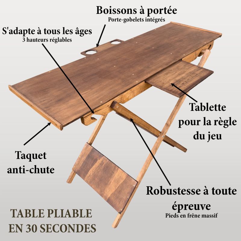 Table pour animation jeux en bois (offre lancement - Disponibilité mi-mai 2026))