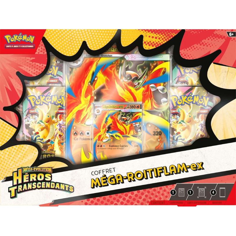 Pokémon – Coffret Méga-Évolution Méga-Roitiflam-ex – Héros Transcendants ME2.5 (FR)