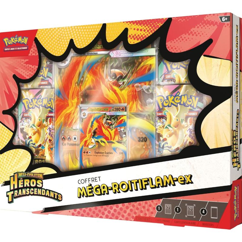 Pokémon – Coffret Méga-Évolution Méga-Roitiflam-ex – Héros Transcendants ME2.5 (FR)