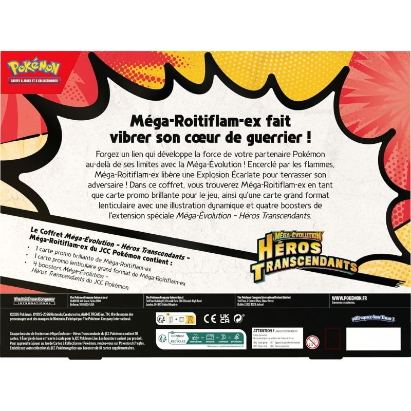 Pokémon – Coffret Méga-Évolution Méga-Roitiflam-ex – Héros Transcendants ME2.5 (FR)