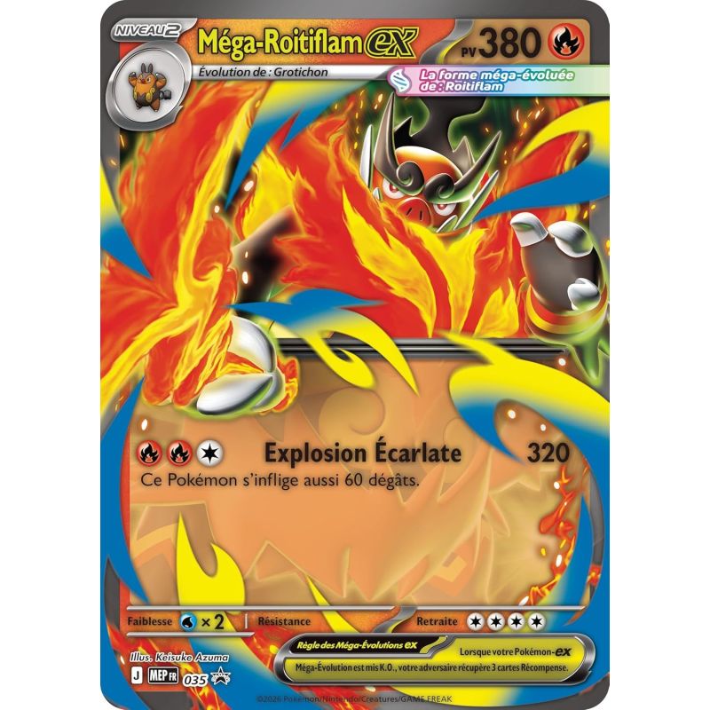 Pokémon – Coffret Méga-Évolution Méga-Roitiflam-ex – Héros Transcendants ME2.5 (FR)