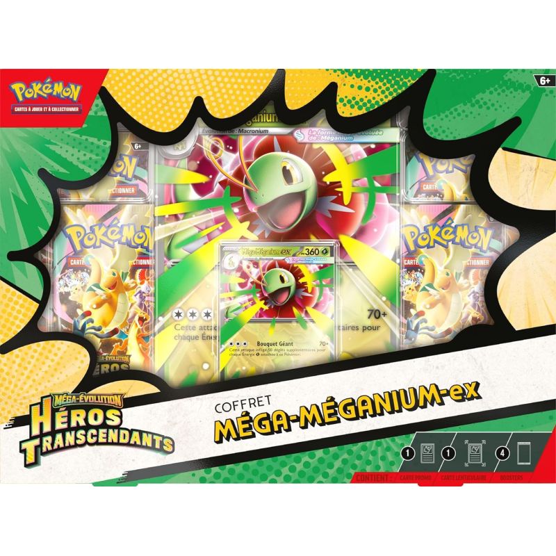 Pokémon – Coffret Méga-Évolution Méga-Méganium-ex – Héros Transcendants ME2.5 (FR)