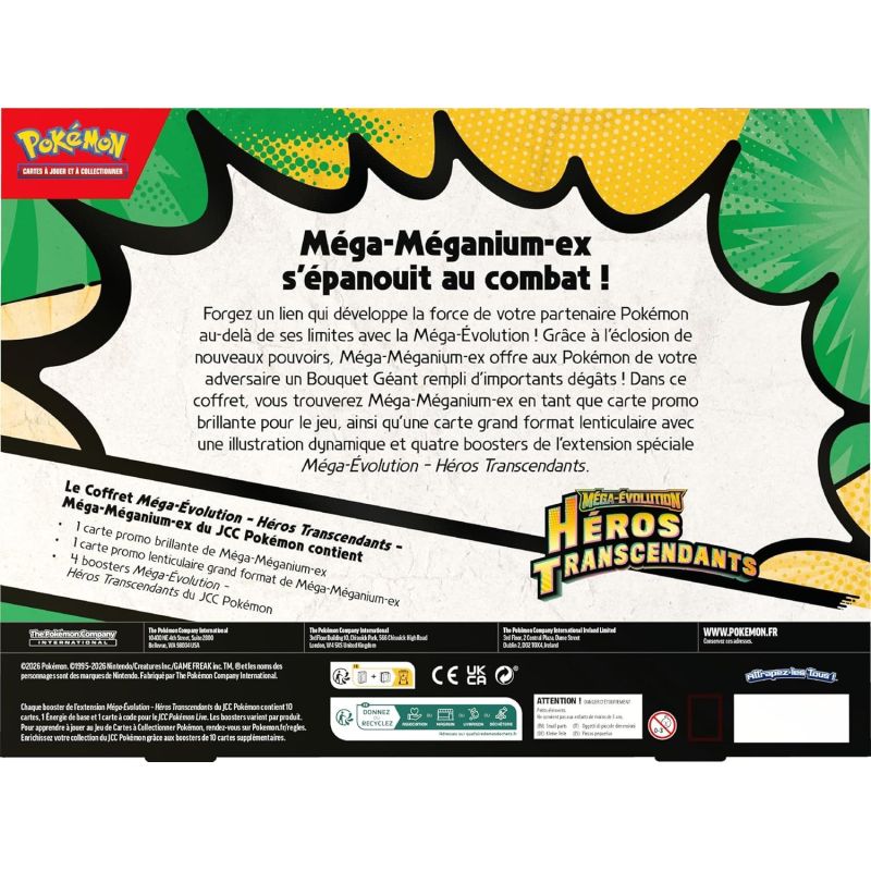 Pokémon – Coffret Méga-Évolution Méga-Méganium-ex – Héros Transcendants ME2.5 (FR)