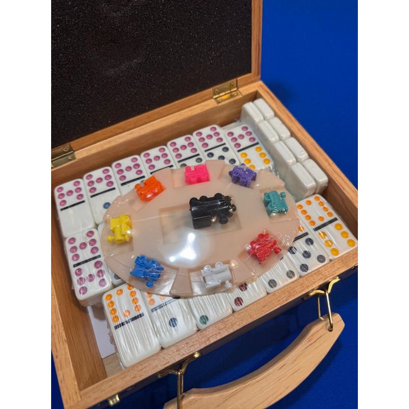 Domino Train Mexicain Double 12 Coffret Bois - Jeu Familial