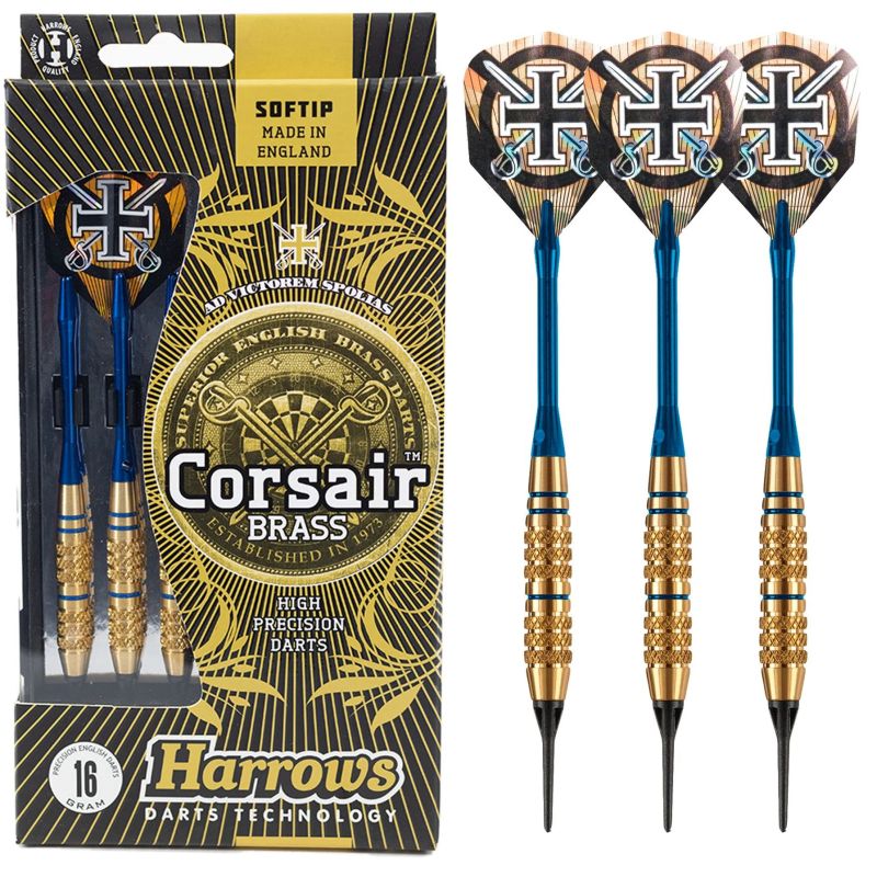 Fléchettes Harrows Corsair Bleu 16 GK Pointe Nylon