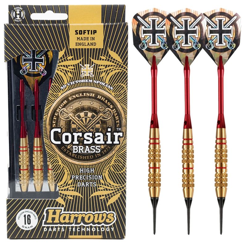 Fléchettes Harrows Corsair Rouge 18 GK Pointe Nylon