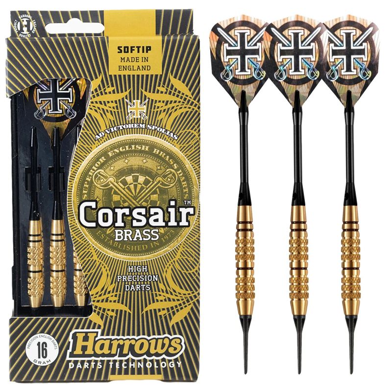 Fléchettes Harrows Corsair Noir 18 GK Pointe Nylon