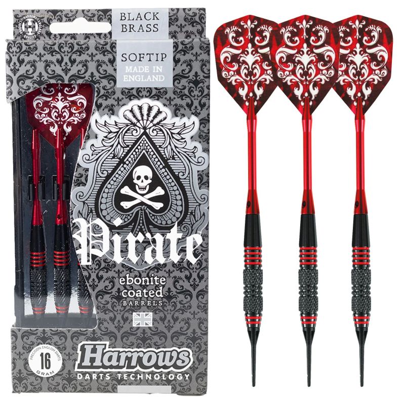 Fléchettes Harrows Pirate Rouge 16 GK Pointe Nylon
