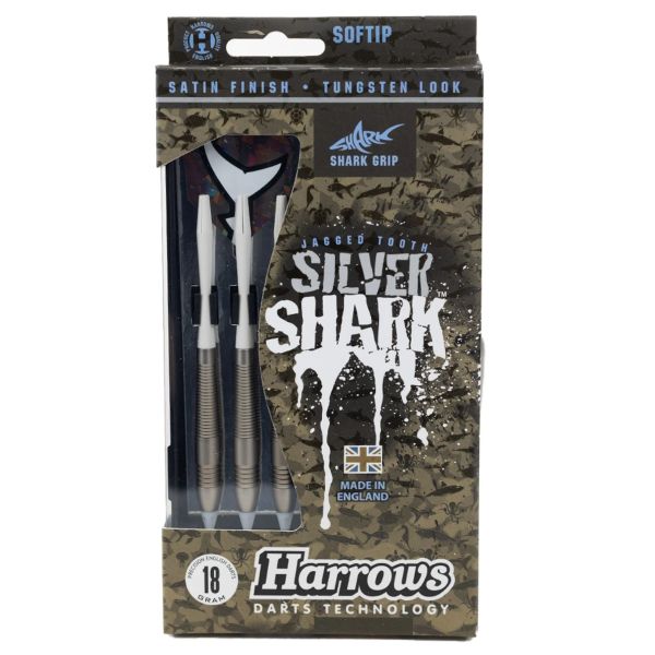 Fléchettes Harrows Silver Shark 18 GK – Pointe Nylon – Lot de 3-4