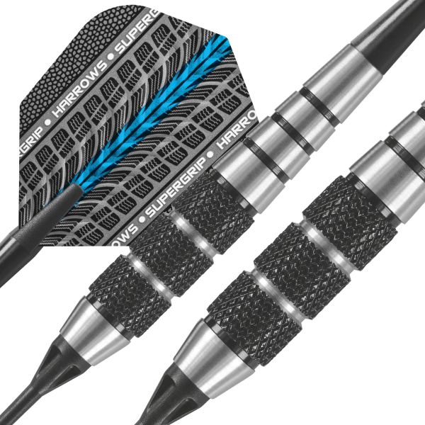 Fléchettes Harrows Black Jack 16 GK – Pointe Nylon – Lot de 3-0