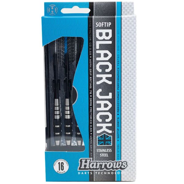 Fléchettes Harrows Black Jack 18 GK – Pointe Nylon – Lot de 3-4