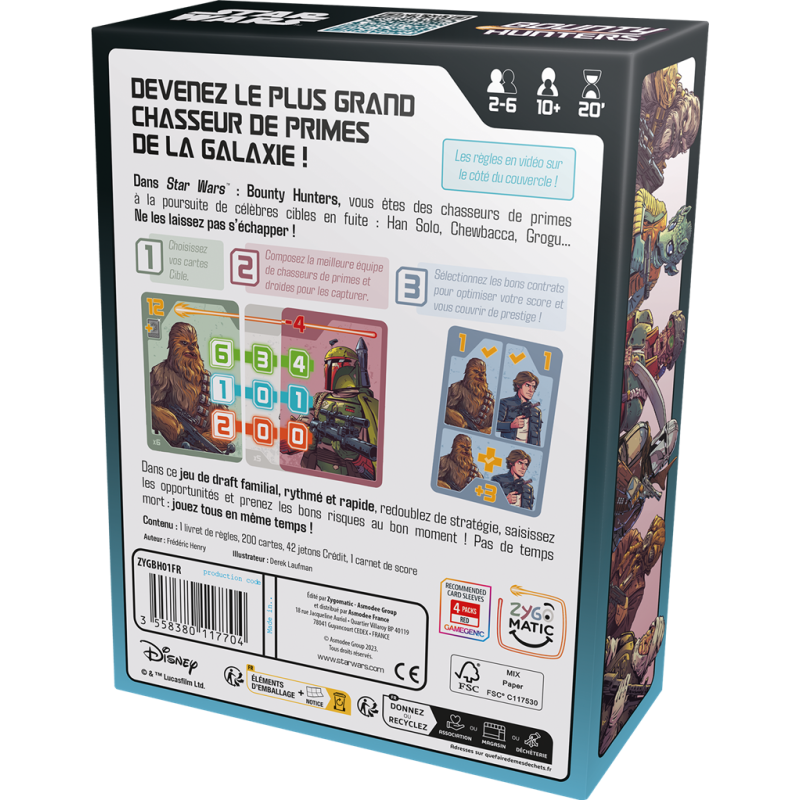 Star Wars Bounty Hunters – Jeu de cartes Zygomatic