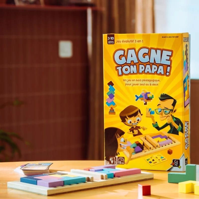 Gagne ton papa — jeu de logique en bois, duel ou solo dès 3 ans