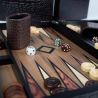 Backgammon en bois — tablier marqueterie, effet croco