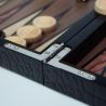 Backgammon en bois — tablier marqueterie, effet croco