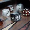 Backgammon en bois — tablier marqueterie, effet croco