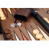 Backgammon en bois — tablier marqueterie, effet croco