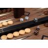 Backgammon en bois — tablier marqueterie, effet croco