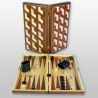 Backgammon en marqueterie de bois — coffret pliable